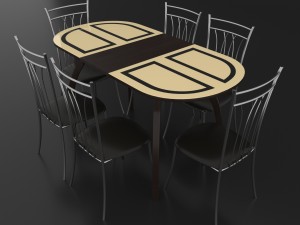 dining set consisting of a table milan venge and chairs premier Modèle 3D