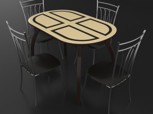 dining set consisting of a table milan venge and chairs premier Modèle 3D