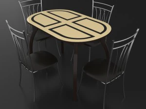 dining set consisting of a table milan venge and chairs premier 3D Model