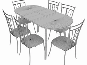 dining set consisting of a table milan venge and chairs premier 3D Model