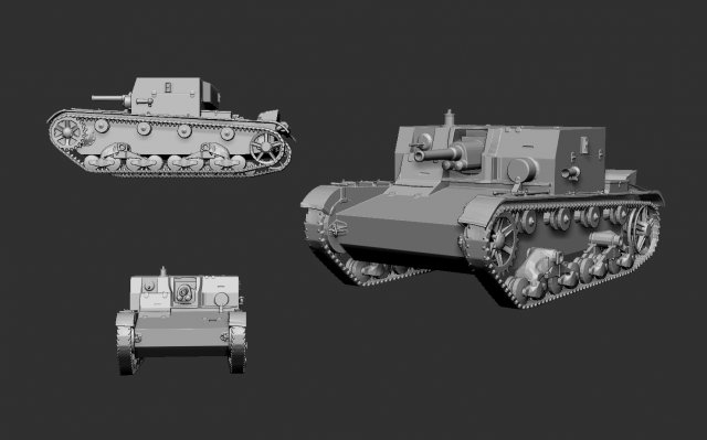 tank at-1 3D Принт Модель .c4d .max .obj .3ds .fbx .stl .blend 