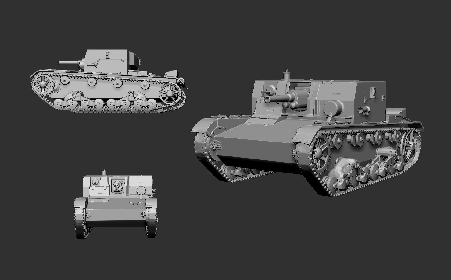 tank at-1 3D Print Model .c4d .max .obj .3ds .fbx .stl .blend 