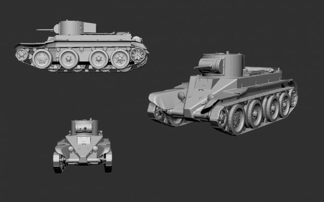 tank bt-2 3D Принт Модель .c4d .max .obj .3ds .fbx .stl .blend 
