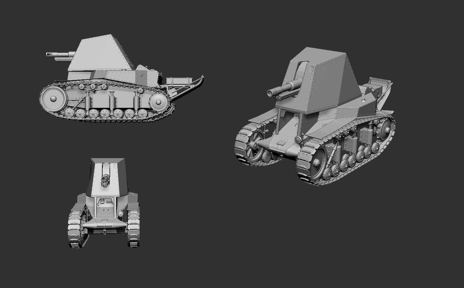 tank su-18 3D Print Model .c4d .max .obj .3ds .fbx .stl .blend 
