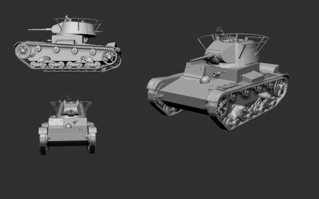 tank t-26 3D Print Model .c4d .max .obj .3ds .fbx .stl .blend 