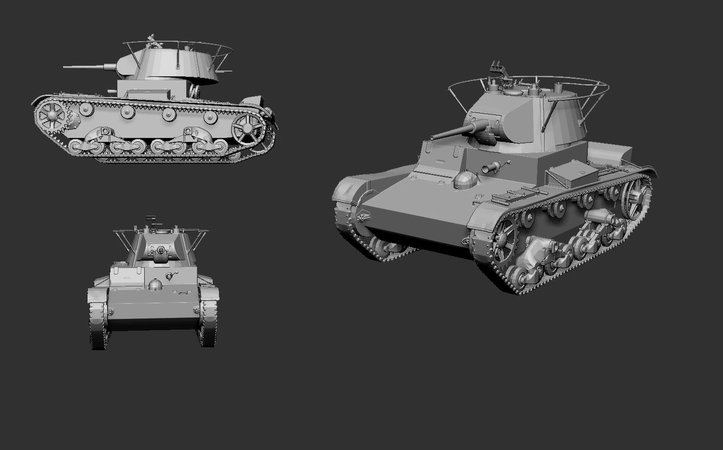 tank t-26 3D Print Model .c4d .max .obj .3ds .fbx .stl .blend 