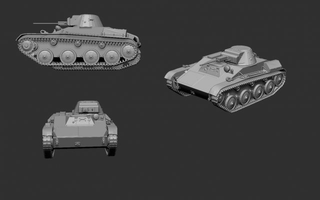 tank t-40 3D 打印模型 .c4d .max .obj .3ds .fbx .stl .blend 