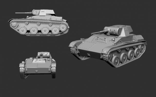 tank t-45 3D-Druckmodell .c4d .max .obj .3ds .fbx .stl .blend 
