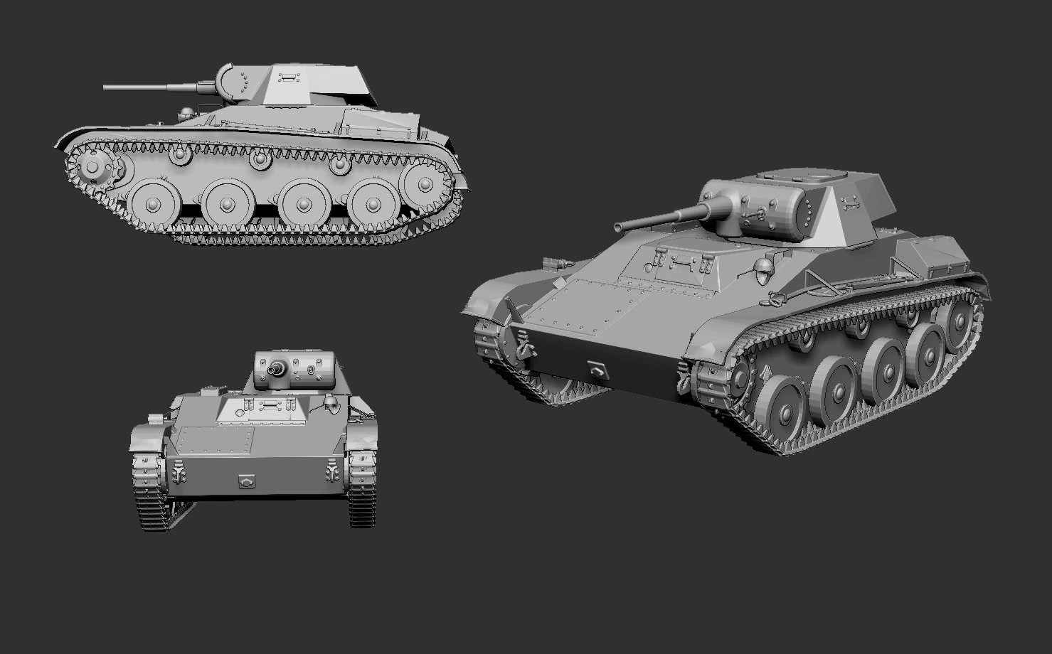 tank t-45 3D Print Model .c4d .max .obj .3ds .fbx .stl .blend 