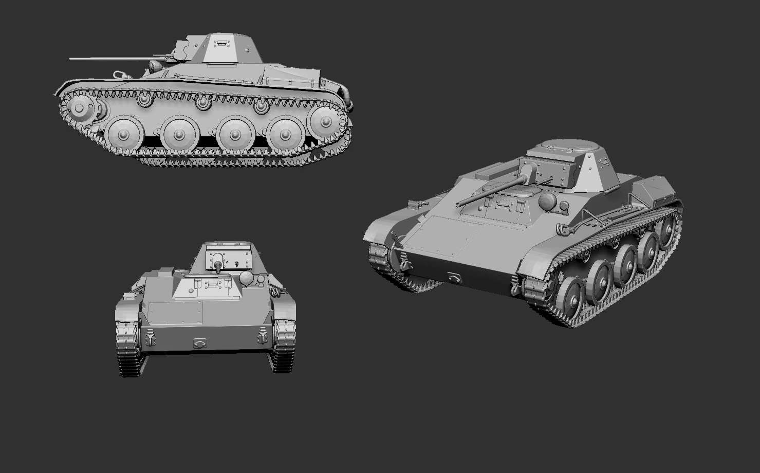 tank t-60 3D Print Model .c4d .max .obj .3ds .fbx .stl .blend 