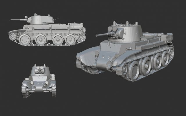 tank bt-7 Modelo de impresión 3D .c4d .max .obj .3ds .fbx .stl .blend 