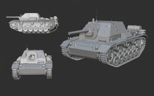tank su-76i Modelo de Impressão 3D .c4d .max .obj .3ds .fbx .stl .blend 