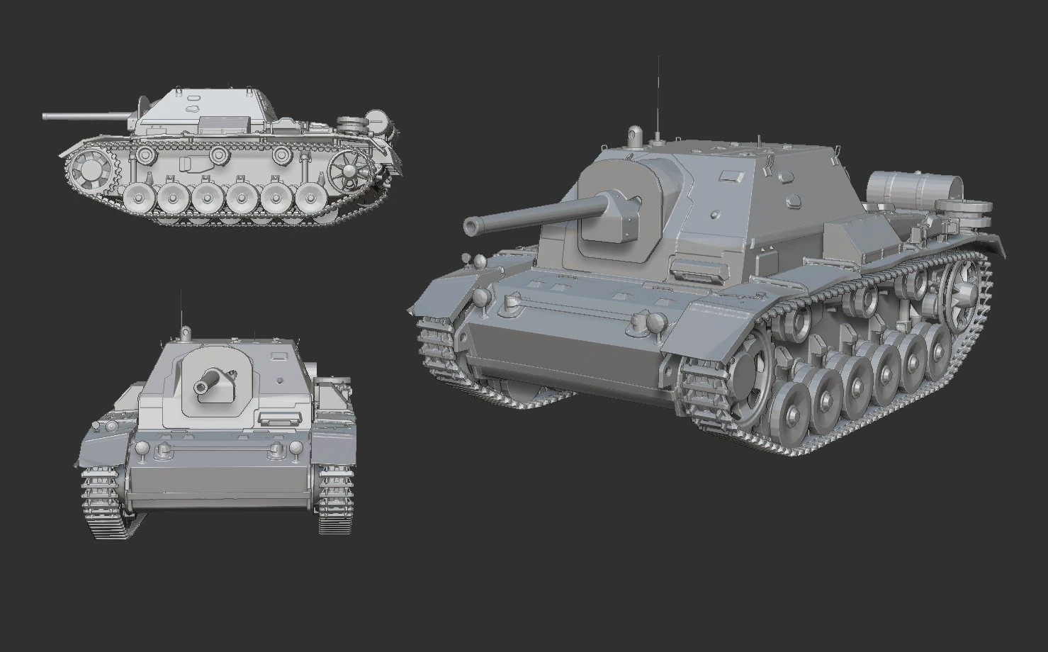 tank su-76i 3D Print Model .c4d .max .obj .3ds .fbx .stl .blend 