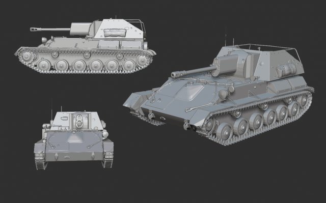tank su-76m Modèles 3D en vedette .c4d .max .obj .3ds .fbx .stl .blend 