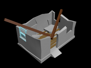 ruined house 3D 모델