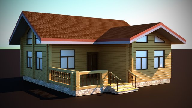 cottage house 3D Model .c4d .max .obj .3ds .fbx .stl .blend