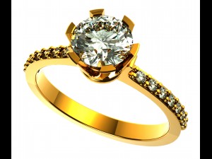 rings with diamonds 3D 프린트 모델