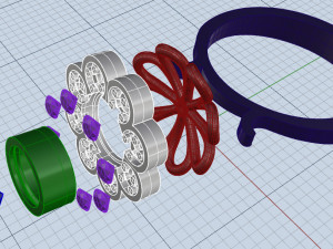 stl file jewelry design engagement ring and wedding with bindings 3d print model 3D 打印模型