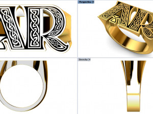 Initials Stamp on Request in stl and obj formats celtic design 3D print model 3D Baskı Modeli
