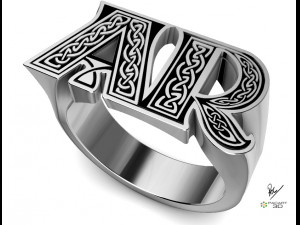 Initials Stamp on Request in stl and obj formats celtic design 3D print model 3D Baskı Modeli
