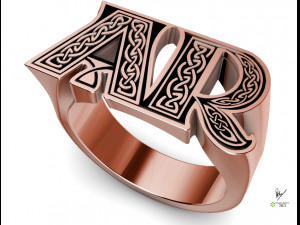 Initials Stamp on Request in stl and obj formats celtic design 3D print model 3D Baskı Modeli