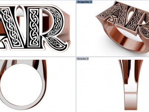 Initials Stamp on Request in stl and obj formats celtic design 3D print model 3D Baskı Modeli