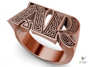 Initials Stamp on Request in stl and obj formats celtic design 3D print model 3D Baskı Modeli