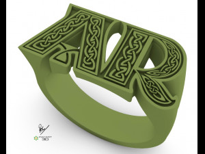 Initials Stamp on Request in stl and obj formats celtic design 3D print model 3D Baskı Modeli