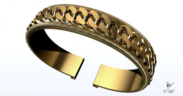 Mens bracelet 3D model 3D printable