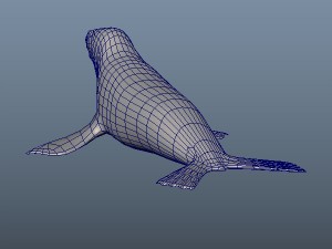 3d cartoon sea lion - rigged low-poly Model 3D