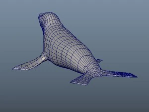 3d cartoon sea lion - rigged low-poly 3D Model