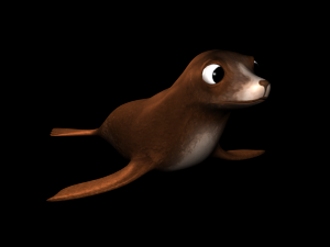 3d cartoon sea lion - rigged low-poly Model 3D