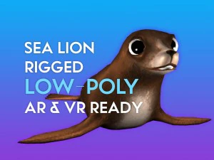 3D-Cartoon-Seel&ouml;we &ndash; manipuliertes Low-Poly 3D Modell