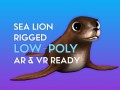 3d cartoon sea lion - rigged low-poly 3D Model