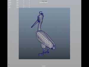 3d cartoon pelican - rigged low-poly 3D Model