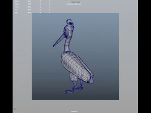 3d cartoon pelican - rigged low-poly 3D Model