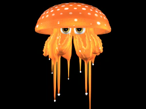 3d jellyfish - rigged low-poly 3D Model