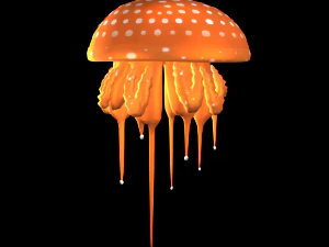 3d jellyfish - rigged low-poly 3D Model