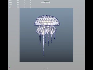 3d jellyfish - rigged low-poly 3D Model
