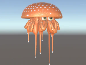 3d jellyfish - rigged low-poly 3D Model