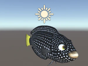 3d fish - tamarin wrasse - rigged low-poly 3D Model