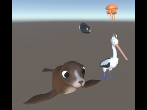 3d cartoon sea creature pack - rigged low-poly Model 3D