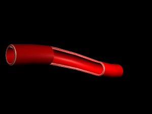 3d artery w blood cells - low poly Model 3D