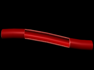 3d artery w blood cells - low poly Model 3D
