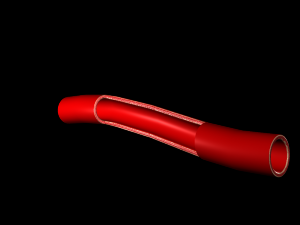 3d artery w blood cells - low poly Model 3D