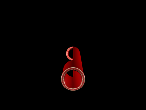 3d artery w blood cells - low poly Model 3D