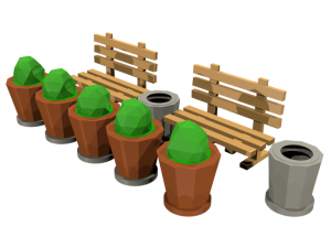 low poly scenary 3D मॉडल