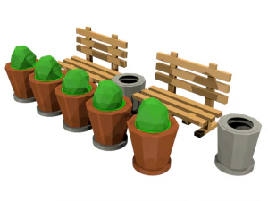 low poly scenary 3D Model