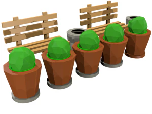 low poly scenary 3D Model