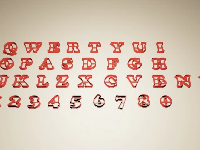 forms for cookies letters and numbers 3D Print Model .c4d .max .obj .3ds .fbx .stl .blend